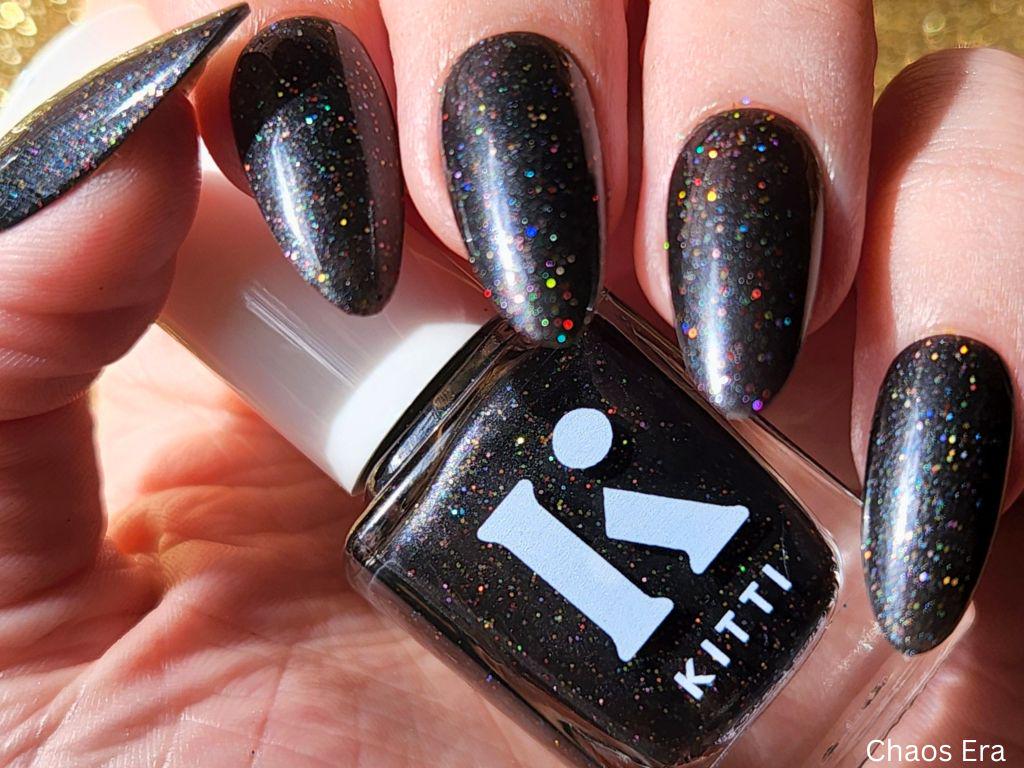 Non-toxic holographic black nail polish – indie and Australian made