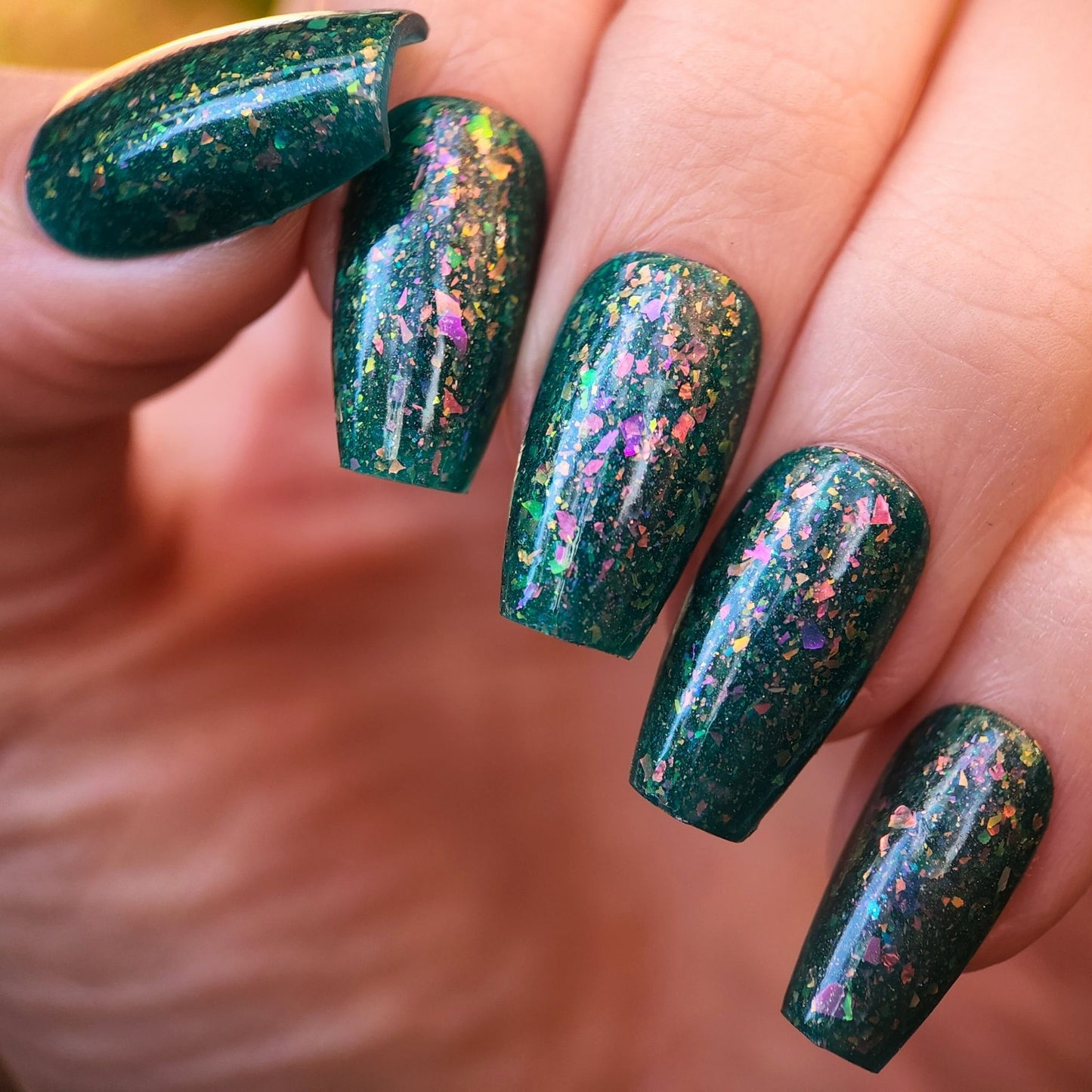Australian handmade nail polish with glitter flakes and shimmer