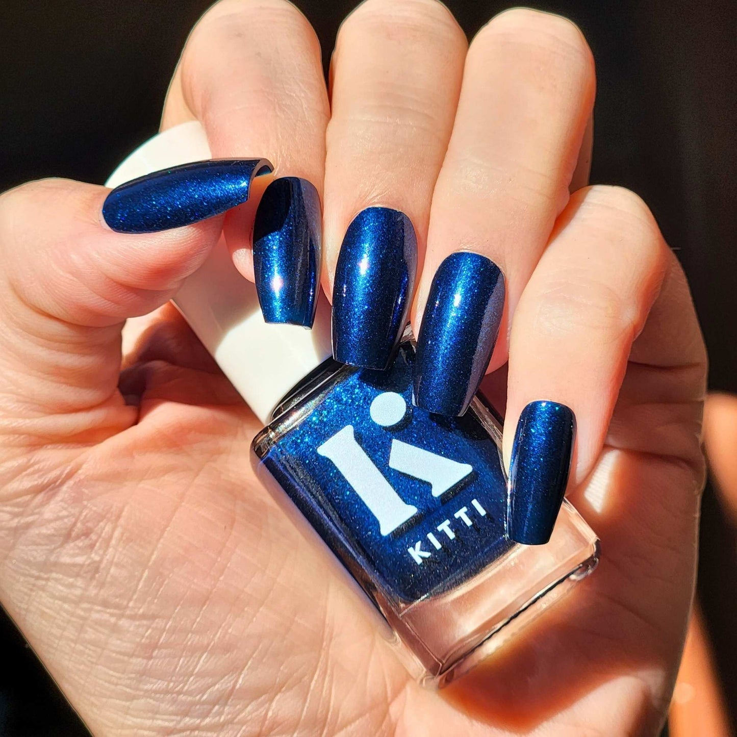 Deep blue jelly nail polish with shimmer – Midnight Brew