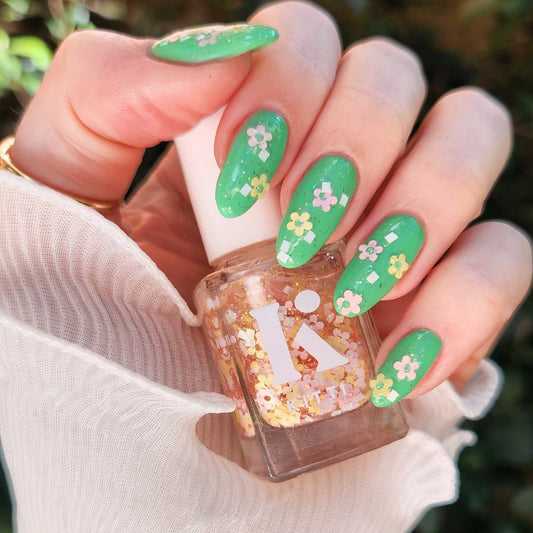 Australian made vegan glitter topper polish – Petal Party by Kitti Nails