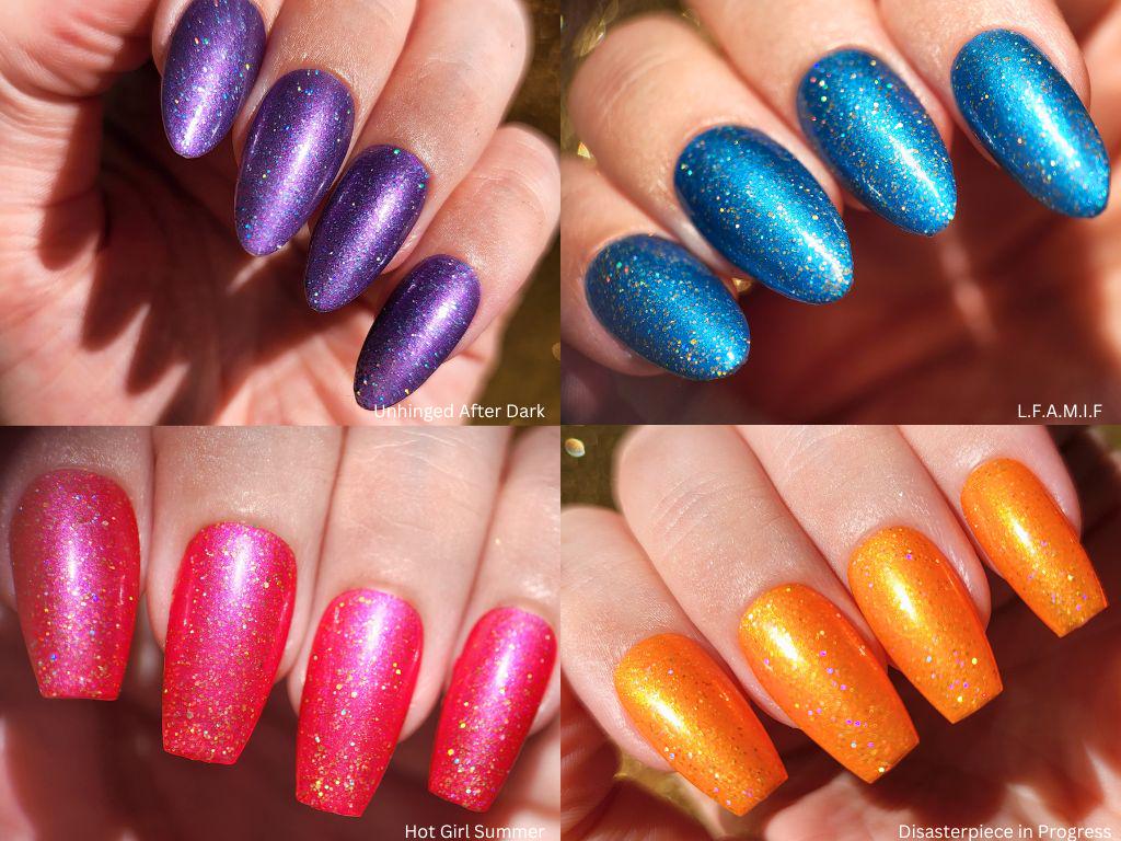 Rainbow glitter polish collection – Chaos Era by Kitti Nails