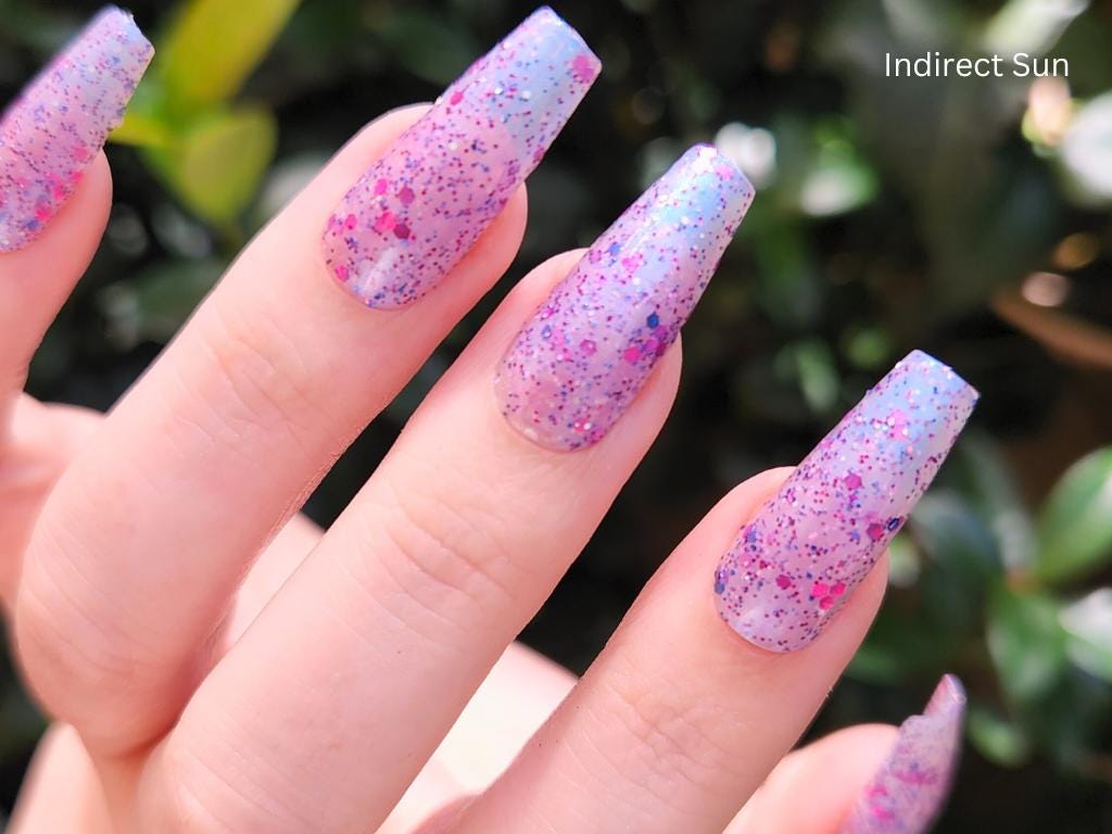 Layered glitter swatch – Barbie @ Bondi summer-inspired nail polish