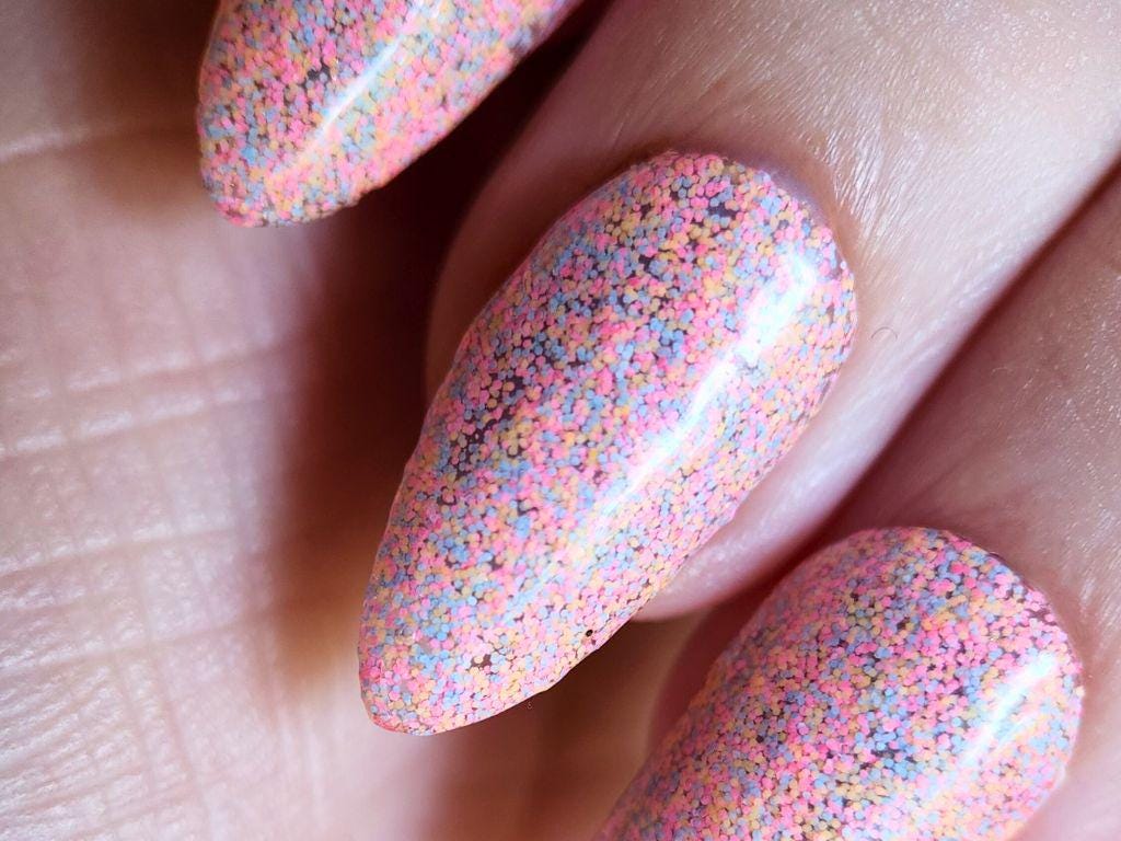 Vegan pastel glitter nail polish – Fairy Bread by Kitti Nails