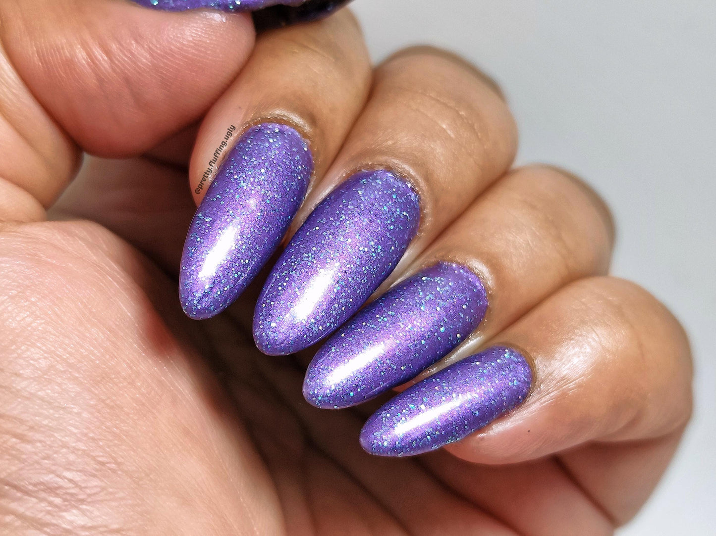 Vegan & cruelty-free dark purple glitter nail polish – Kitti Nails