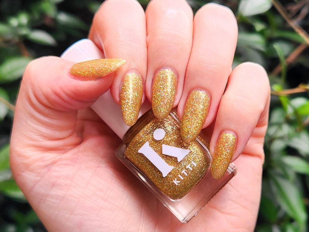 Vegan autumn glitter nail polish – Blaze of Glittery Glory