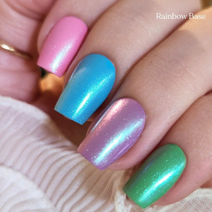 Rainbow spring easter pastel manicure