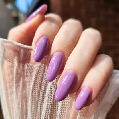 Dreamy mid-tone lavender crème nail polish – Lavender Fog by Kitti Nails
