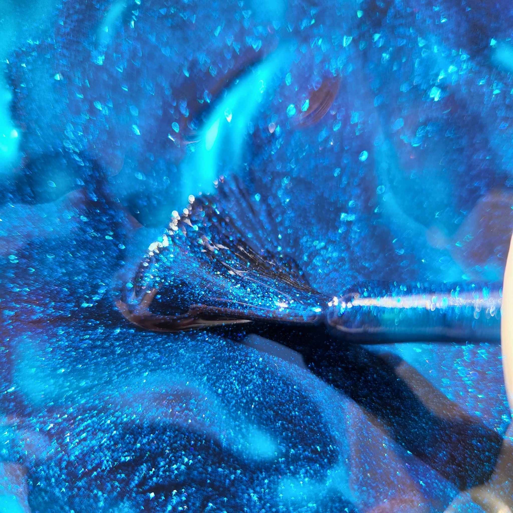 Witchy navy jelly nail polish with shimmer