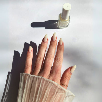 Glossy sheer milky white polish for coconut nails or nail art base – Milky Haze