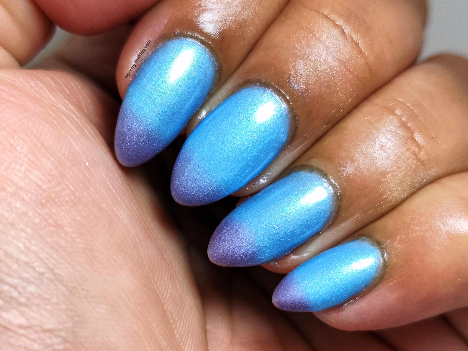 10-free, non-toxic blue to purple polish – Beach Please shimmer