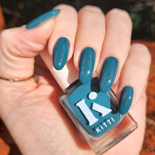 Deep Teal low tox nail polish by Kitti Nails