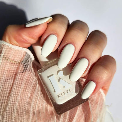 White Out indie Australian nail polish bottle – pure crisp white crème